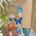 thumbnail image 4 of Aesthetic Butterfly Silver Clear Phone Case for iPhone 14 Pro Max with 3D Crystal Butterflies Sticker Cute Y2K Design Slim Glossy Trendy Girly Cover(iPhone 14promax 6.7in), 4 of 9