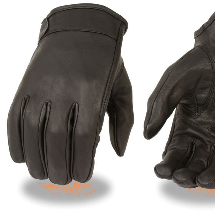 L Black MG7510 Milwaukee Leather Mens Premium Leather Short Cruiser Gloves