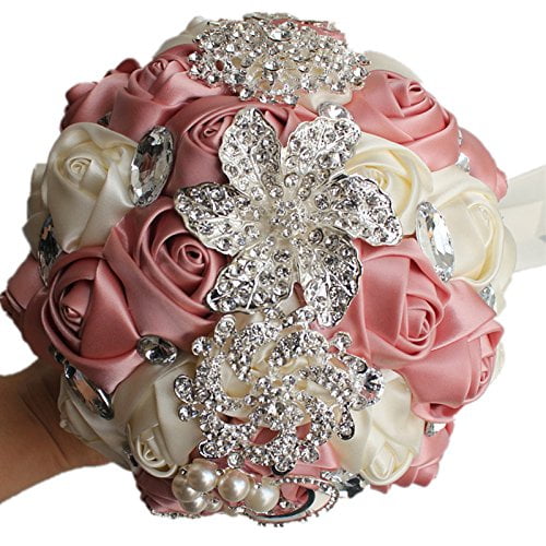 Beige+Pink Luxury Gorgeous Wedding Bridal Bouquets Elegant Pearl Bride Flower Wedding Bouquet Handmade Crystal Ribbon Weaths W-228 Beige+Pink Luxury Gorgeous Wedding Bridal Bouquets Elegant Pearl Bride Flower Wedding Bouquet Handmade Crystal Ribbon Weaths W-228