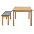 thumbnail image 4 of Modway Syracuse Patio Dining Table and Bench Set in Natural and Gray, 4 of 8