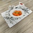 thumbnail image 2 of Ambesonne Neutral Place Mats Set of 4, Soft Hues Flowers Pattern, Standard Size, Dimgray and Slate Blue, 2 of 5