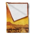 thumbnail image 2 of Mexico Soft Flannel Fleece Blanket, The Avenue of the Dead Ruins of Aztec Mayan Teotihuacan Civilization Architecture, Cozy Plush for Indoor and Outdoor Use, 50" x 70", Orange Amber, by Ambesonne, 2 of 5