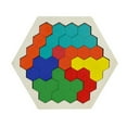 thumbnail image 2 of Wooden Hexagon Puzzle Shape Pattern Block Puzzle for Children And Adults, 2 of 2