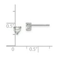 thumbnail image 2 of White Sterling Silver Earring Stud (04) April Women'S Topaz Heart 4.5 mm, 2 of 2