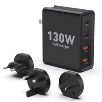 VUOHOEG 130W GaN USB C Charger 4 Ports USB C Charging Station Multi Port Type-C Fast Charging Hubs Wall Charger Block for Cell Phone Laptop iPad Chromebook
