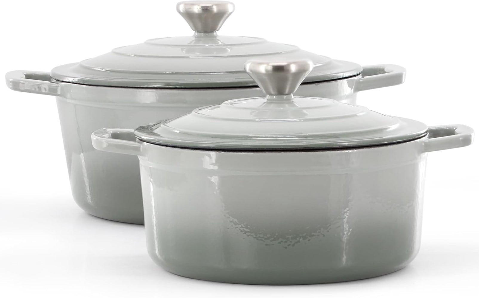 7 Piece Enameled Cast Iron Cookware Set, Heavy Duty Pots and Pans with Durable Enamel Finish, Cast Iron Kitchen Cookware Collection