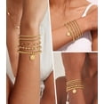 thumbnail image 4 of PJRYC Gold Bracelets for Women Waterproof, 14K Gold Plated Beaded Strand Bead Ball Bracelets stack Adjustable Jewelry Set for Gifts, 4 of 13