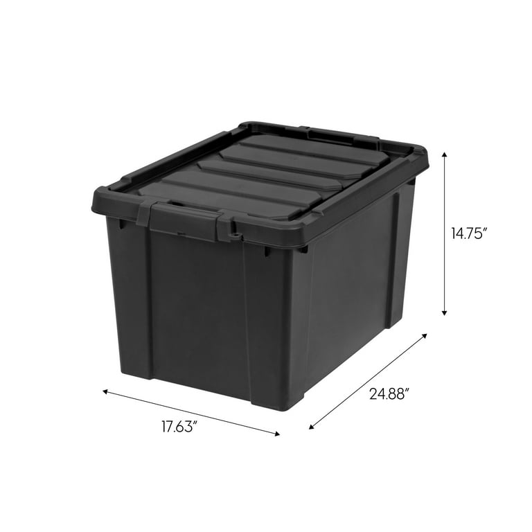 IRIS USA 6 Pack 76qt/19gal Heavy-Duty Storage Plastic Bin Tote Container,  Black