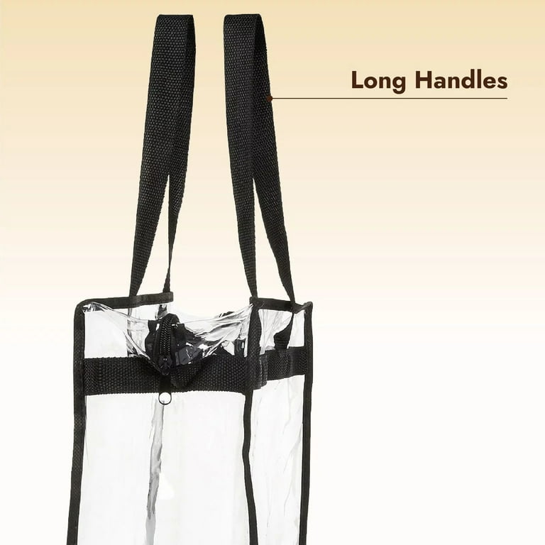 2 Pack Stadium Approved Clear Tote Bags 12x6x12 Large Plastic Beach Bags with Handles