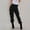Black, variant on Idoravan Women's Size Pants Women Casual Solid Color Pockets Buttons Elastic Waist Comfortable Straight Pants