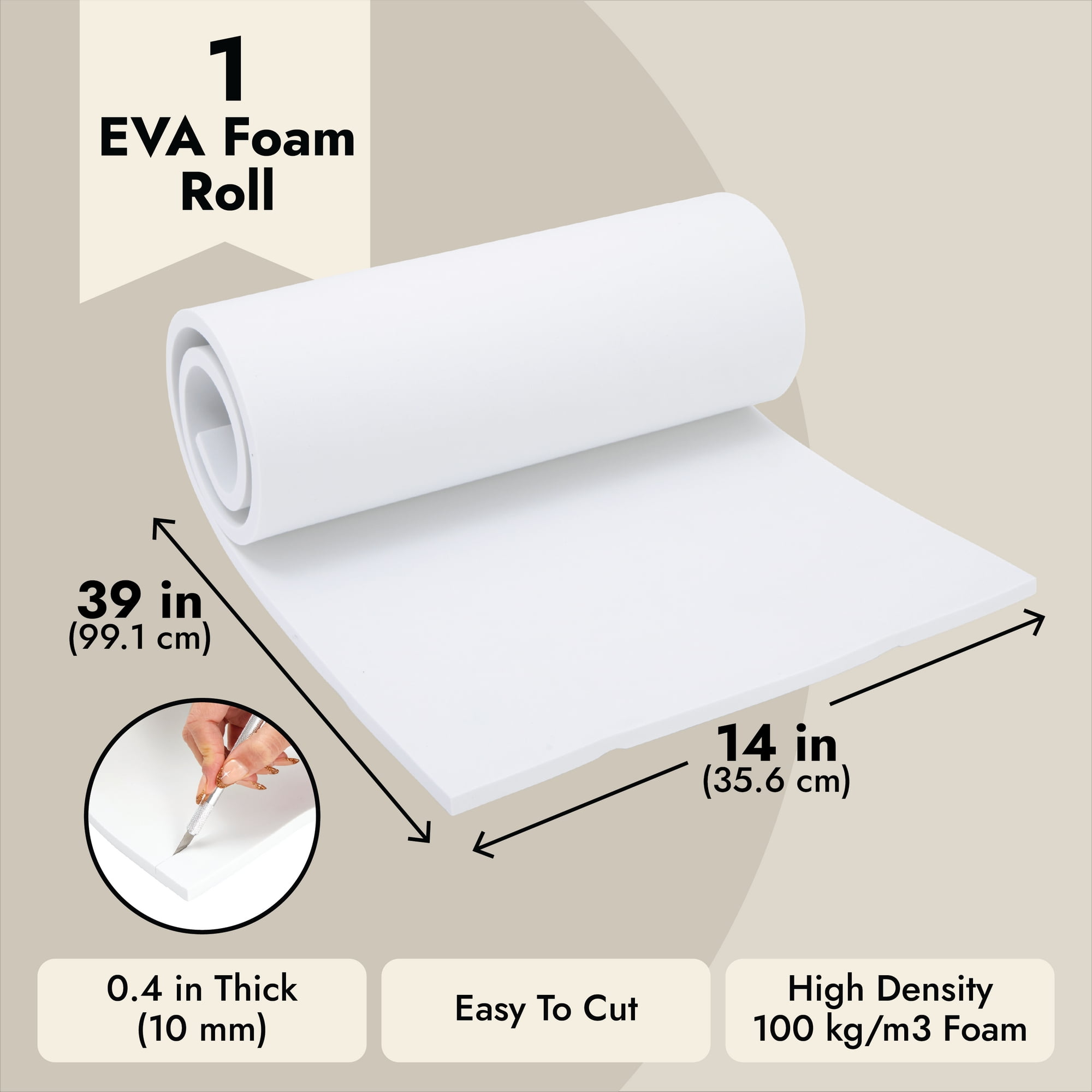 Craft Foam Sheet Eva Foam Foamie Foamy Extra Large (Pack of 10 Sheets)  Available in 16 Colors (13 x 18, White)