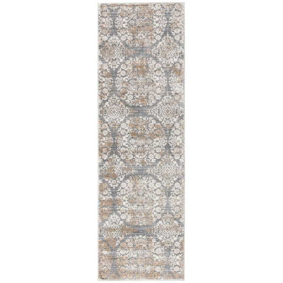 SAFAVIEH Isabella Johna Suzani Floral Runner Rug, Silver/Ivory, 2'2" x 7'