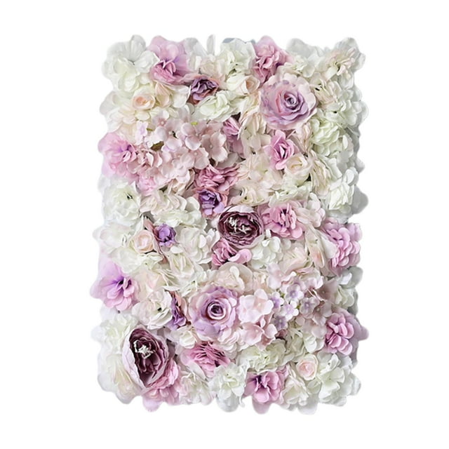 Panel de pared con flores artificiales, decoración para fotografía de privacidad, tapete de pared de 61 x 40 cm rosa claro y brote