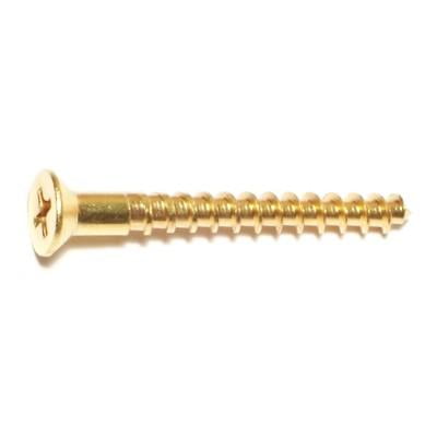 

#8 x 1-1/2 Brass Phillips Flat Head Wood Screws