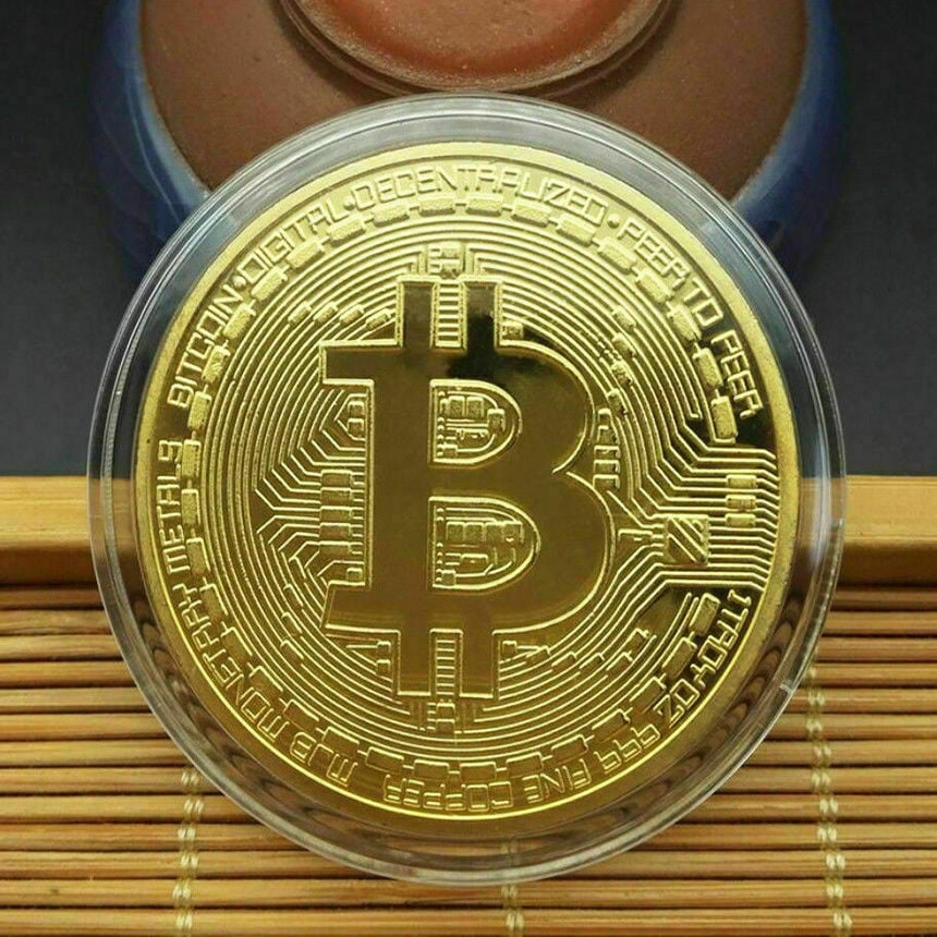 Gold Bitcoin Coins Commemorative 2020 New Collectors Gold Plated Bit Coin 