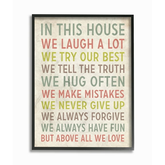 The Stupell Home Decor Collection In This House We Inspirational Framed Texturized Art