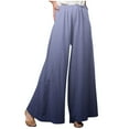 thumbnail image 3 of Wycnly on Sale Pants for Women Womens Plus Size Pants Fashion Gradient Print Loose Wide Leg Palazzo Long Pants Fall Casual Linen Elastic Waist Ladies Trousers, 3 of 5