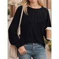 thumbnail image 4 of Weardear Womens Fall Fashion Long Sleeve Shirts Fall Tops Pleated Shirts Casual Loose Dressy Basic Trendy Clothes 2024, 4 of 5