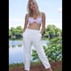 thumbnail image 5 of Pantalones de con Cordón Ajustable para Mujer, Pantalones de Playa de Verano con Cintura Elástica. L, 5 of 10