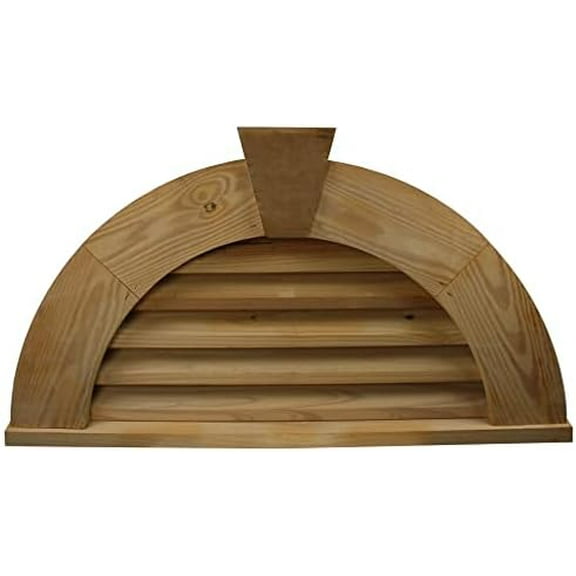 36" Half Round Keystone Wooden Gable Vent Louvered Vent$$Tools & Hardware Other