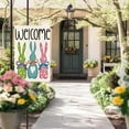 thumbnail image 4 of Easter Bunny House Flag - 28x40" Double-Sided Welcome Rabbit with Bow Spring Large Garden Yard Outdoor Easter Colorful Decorations, 4 of 6