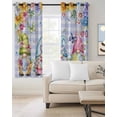 thumbnail image 2 of Easter Blackout Curtains for Bedroom Living Room Darkening Curtains 63 Inches Long Watercolor Gnomes Eggs Flowers Butterflies Purple Plaid Window Curtain 2 Panels Set Window Treatment Drapes 52"x63", 2 of 9