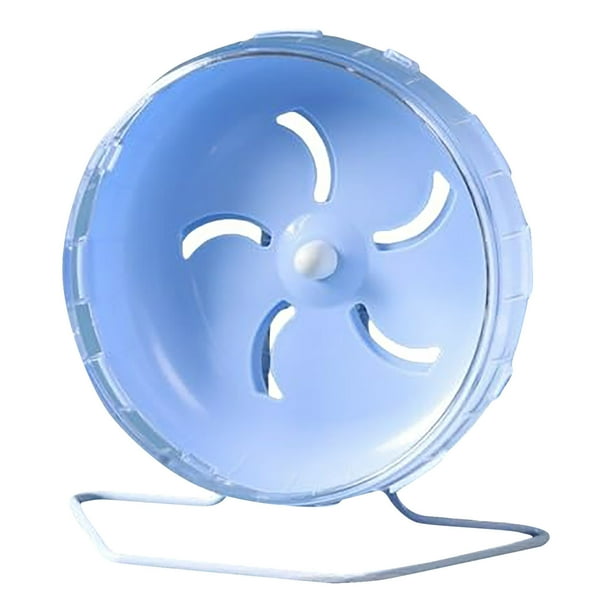 Rueda Silenciosa Para Hámsters. Rueda De Ejercicio Grande De Plástico Para Animales Pequeños Con Soporte. Diseño Azul. Fácil Instalación Para Hámsters Y Ratones.
