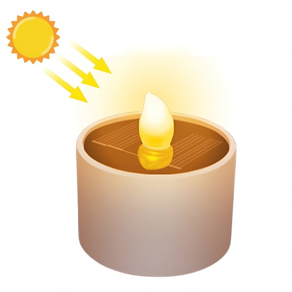 HIBIBUD 1Pc/6Pcs Outdoor Solar Candle Light Flameless IP42 Waterproof Induction Night Lamps for Garden Yard