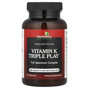 Futurebiotics Vitamin K Triple Play (Vitamin K2 MK7 / Vitamin K2 MK4 / Vitamin K1) Full Spectrum Complex, 60 Capsules