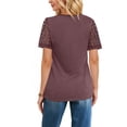 thumbnail image 5 of UVN Blouses for Women Lace Short Sleeve Shirts Summer Casual Dressy Crewneck Pleated Tunic Tops, 5 of 9