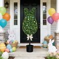 thumbnail image 7 of Easter Boxwood Bunny Topiary - Artificial Boxwood Leaf Potted Ornament, Realistic Faux Topiary Tree, Festive Spring Easter Home Tabletop & Garden Decor, 7 of 7
