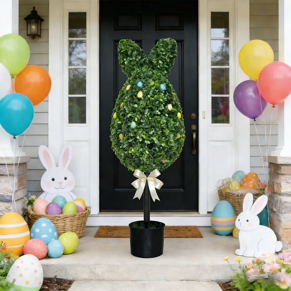 XGFHYJEH Easter Outdoor Decorations, Easter Bunny Decor, Easter Rabbit Figurine, Easter Bunny Statues, Outdoor Easter Decorations for Garden Yard