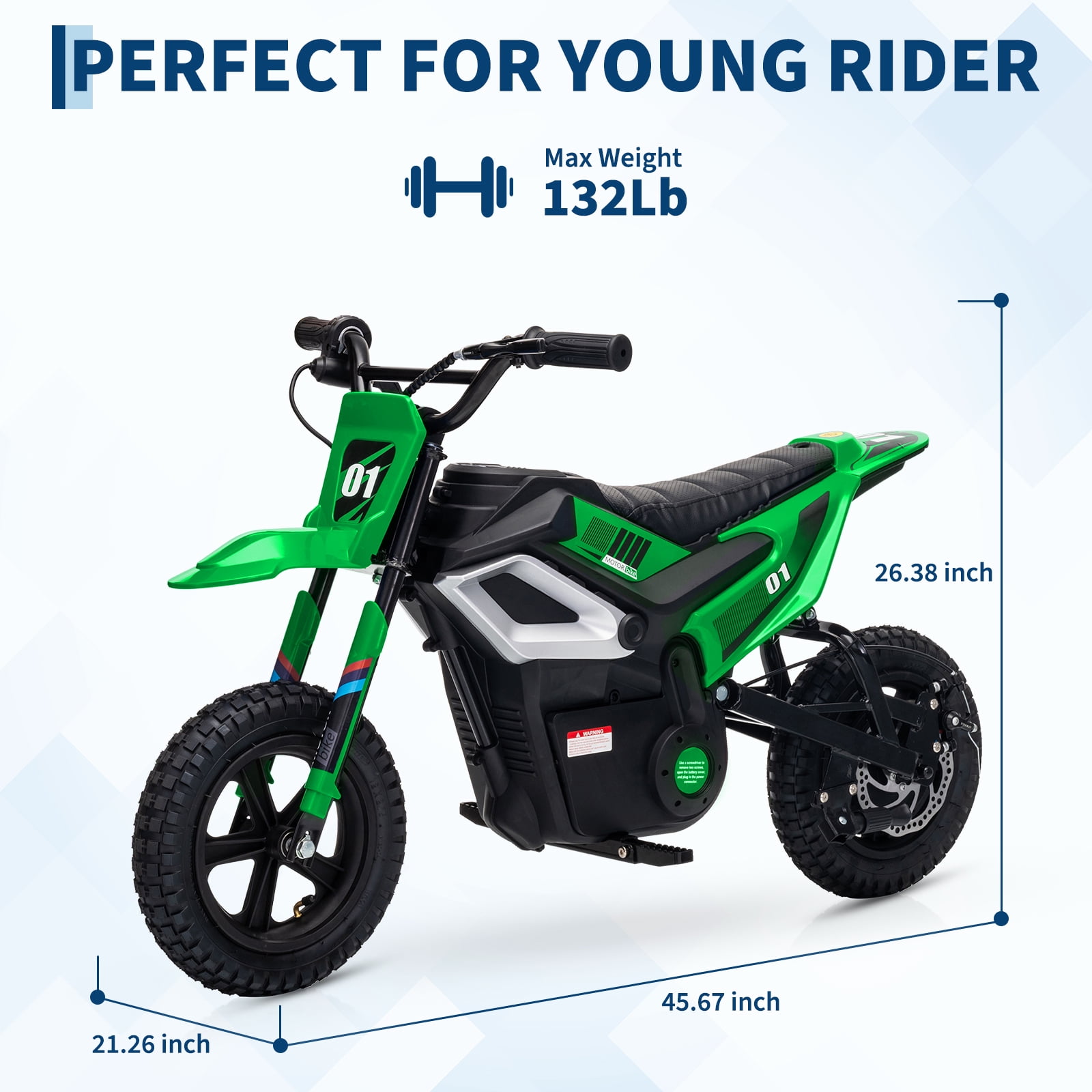 24V Kids Electric Dirt Bike - 350w Kids Motorcycle, 13.67 Mph Max Speed Electric Bike for Kids, Rear Wheel Suspension, 12 Miles Range, Twist Grip Throttle, Rubber Tire, Christmas, New Year Gifts Kid