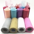thumbnail image 2 of Rollo de tul con lentejuelas brillantes para decoración de bodas, tela de tul, vestido de tutú, Organza DIY, suministros para fiestas de Baby Shower, 15 Cm, 10 yardas por rollo, 2 of 4