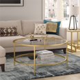 thumbnail image 2 of Henn&Hart Table Basse Ronde en Métal avec Plateau en Verre, 2 of 7