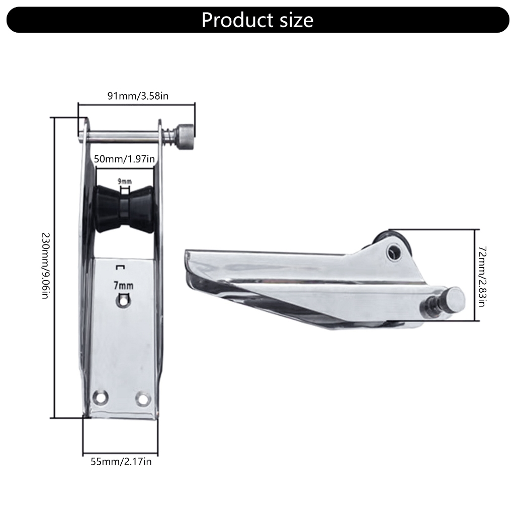 Roller Bracket Marine Docking Hardware Accessories with Quick Release Pin Stainless Rollers Fixed Bracket