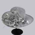 thumbnail image 2 of Daolelai Spring and Summer Mesh Sun Hat Organza Flower Temperament Wedding Hat Sun Protection Round Top Large Brim Hat Fashion Hat for Women, 2 of 5