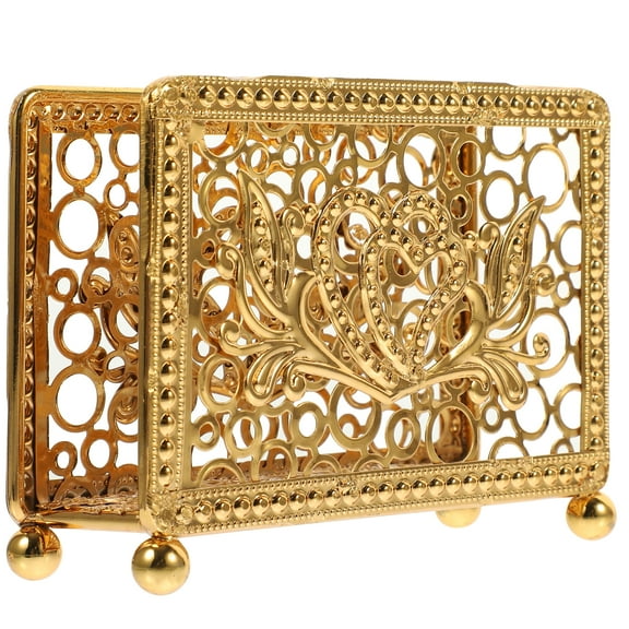 Raindrops  Gold Paper Plate Dispenser Restaurant Napkin Holder Decorative