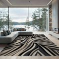 thumbnail image 2 of ODIKA 6'x9' Washable Area Rug Geometry Style With Bold Modern Line Motif Abstract Animal Inspired Playful for Dining Room, Under Table, Office Décor, Non-Slip Chair-Friendly, 2 of 7