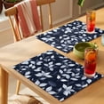 thumbnail image 4 of Placemat Set of 4 Leaf Plant Placemats for Dining Table Blue Theme Washable Table Mats for Kitchen and Party Decor Indoor & Outdoor Use, 4 of 8