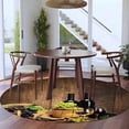 thumbnail image 3 of Red Wines Round Area Rug 8Ft Washable Large Circle Rugs for Living Room Dorm, Champagne Grapes Galsses Country Wooden Plank Non-Slip Carpet Floor Mats Indoor Outdoor Carpet Runner Home Decor, 3 of 8