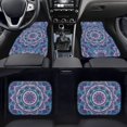 thumbnail image 2 of Xoenoiee Automotive Carpet Universal Fit Heavy Duty Floor Mats for Car SUV, and Truck, Floral Mandala Pattern, Car Floor Contour Liners Full Set - 4 Pieces, 2 of 6