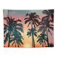 thumbnail image 5 of BCIIG  Palm Trees Tapestry,Sunset Holiday Miami Beach Travel Poster Wall Art Hanging Decoration Polyester Fiber White Ruffled Around for Dorm Room Bedroom Living Room 60x50inch, 5 of 6