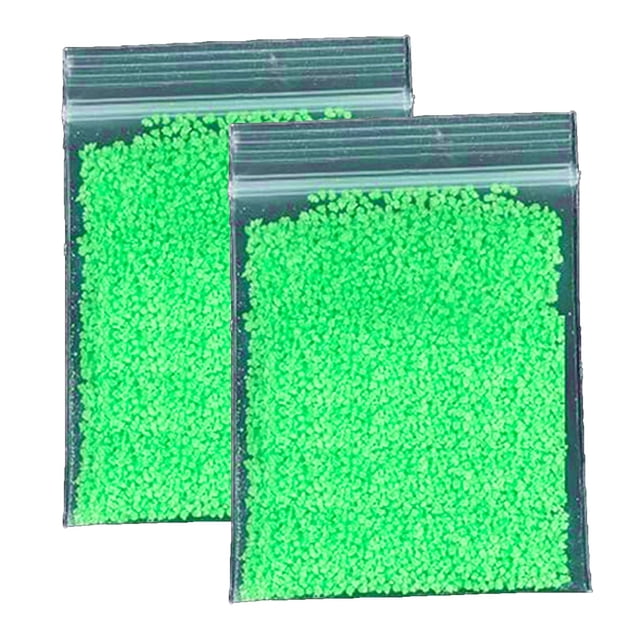 Arena Luminosa LumaSandGreen 2Pzas Verde Absorción 20-30 min. Duración 2 Hrs. Arcilla Púrpura.