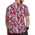 thumbnail image 2 of Wukai Palm Tree Pattern on Red Print Men's Short-Sleeved Mesh T-Shirt,Quick-Dry Short Sleeve Workout T-Shirt-X-Large, 2 of 8