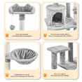 thumbnail image 3 of Alden Design 57″ Tall Multi Level Cat Tree with Basket & Condo & Scratching Post, Light Gray, 3 of 8