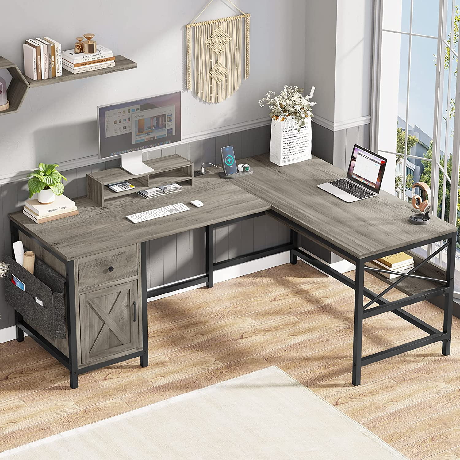 L shaped computer desk walmart discount