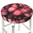 thumbnail image 3 of Fotbe pink butterfly Pattern Stool Covers Round,Waterproof Round Bar Stool Covers Bar Chair Covers Washable Stool Cushion Slipcover for 12-14 Inch Chair-14 inch, 3 of 7