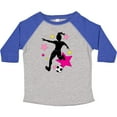 thumbnail image 3 of Inktastic Girl Playing Soccer- Pink and Yellow Stars Girls Toddler T-Shirt, 3 of 5