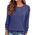 thumbnail image 2 of ClodeEU Women's Crewneck Long Sleeve Blouse Top,Casual Loose Solid Color Pullover ,Women's Plus XXL, 2 of 8